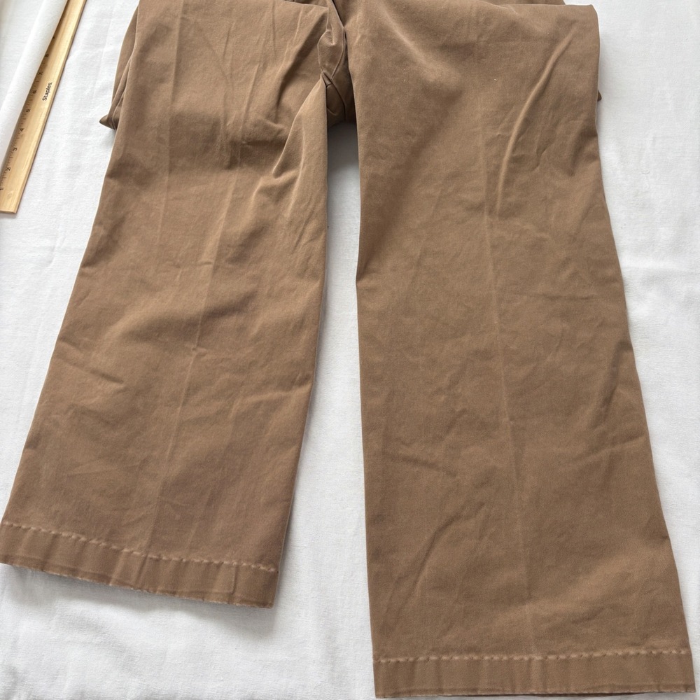 Lands End Fit 2 Womens 12T Brown Chino Pants Wide Leg Cotton Stretch 421914 - Picture 10 of 10
